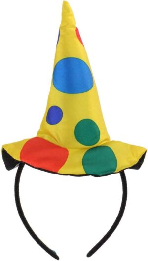 polka clown hat headband