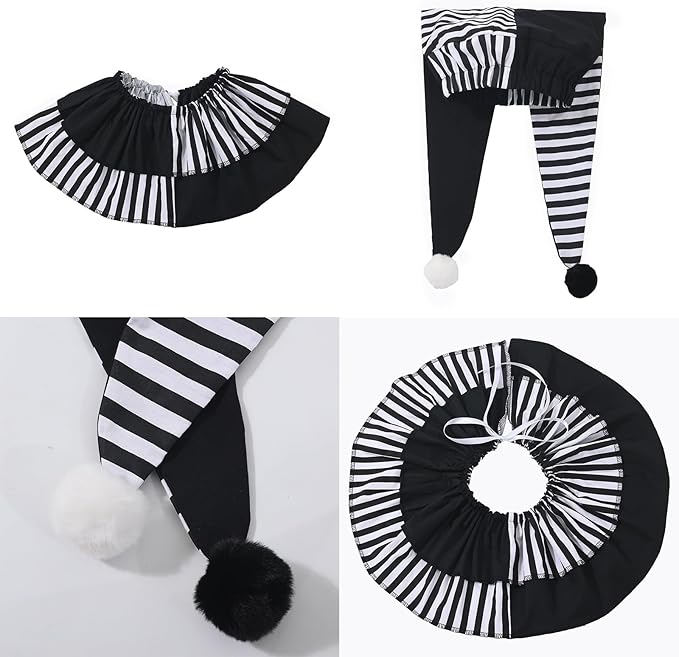 collar and hat jester costume set details