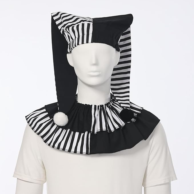 collar and hat jester costume set front view
