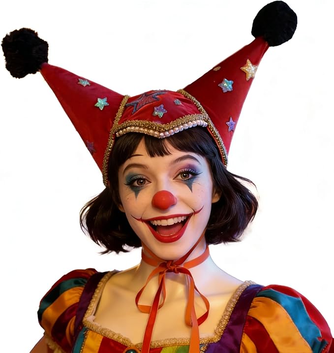 colorful jester clown hat
