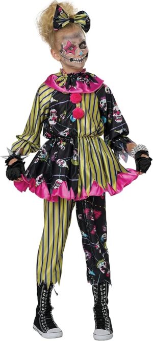 girls' sinister skull clown