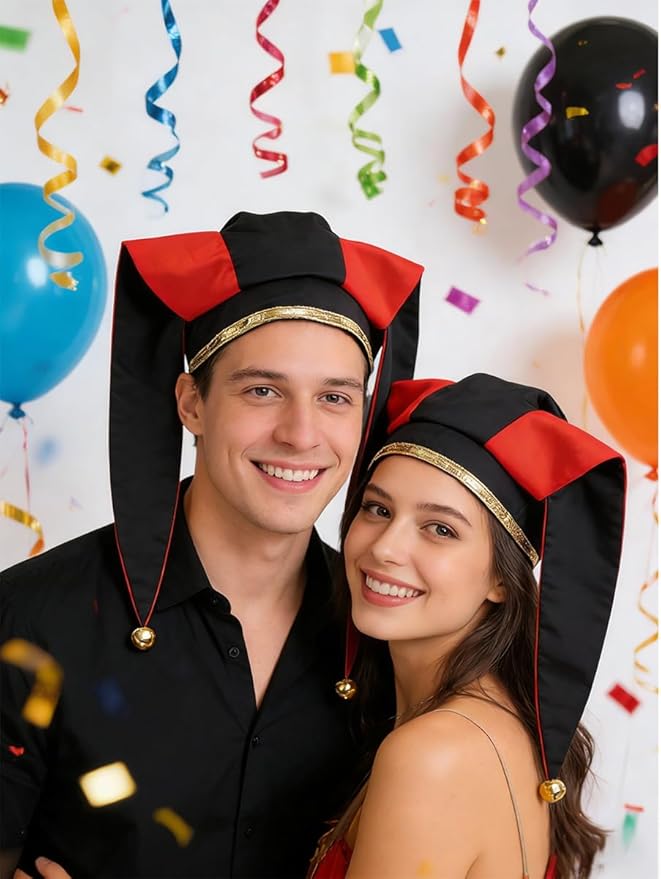 jester hat with bells when worn