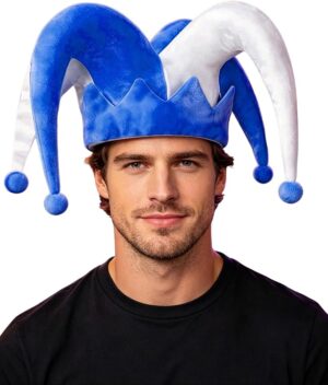 mardi gras blue jester hat