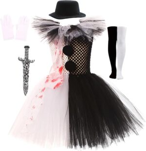 scary halloween clown costume for girls