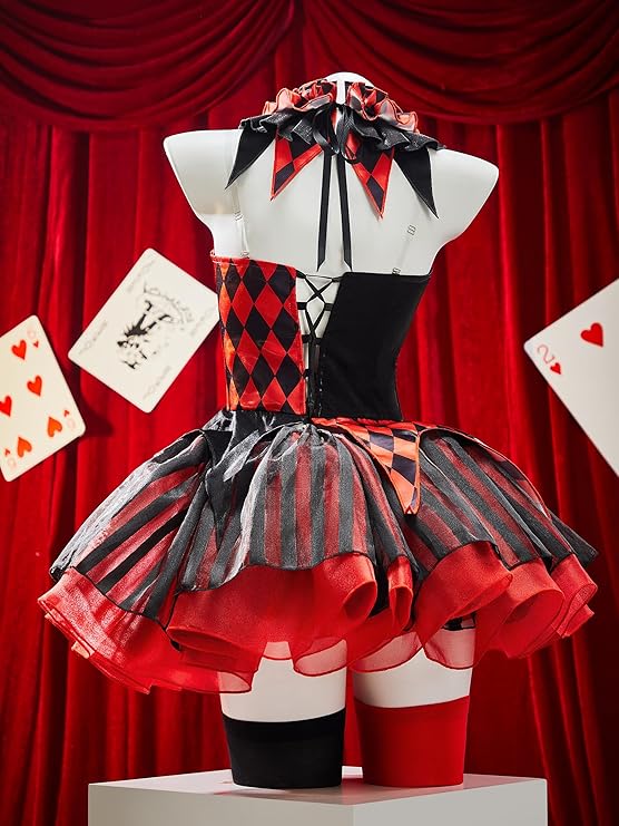 Halloween jester costume set back view