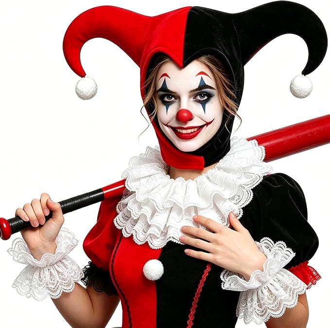 clown costume accessories set when worn