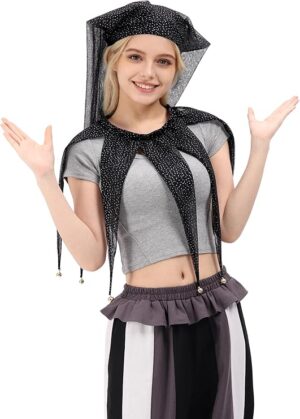 mesh jester hat and collar set