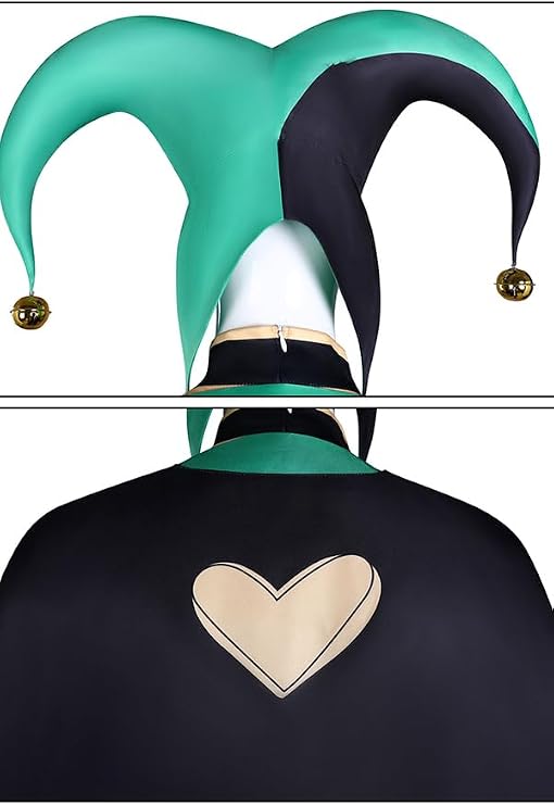 green jester full set costume top back view