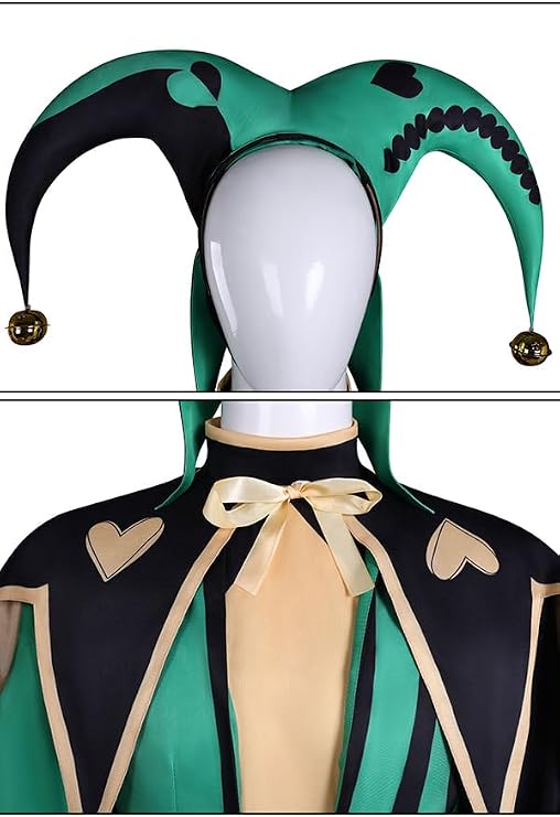 green jester headress costume