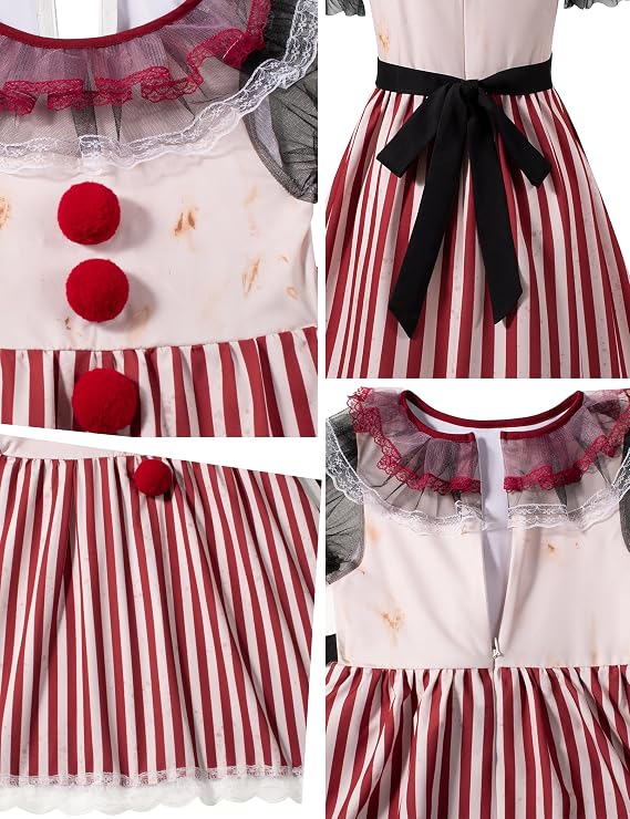 halloween scary killer clown costume details