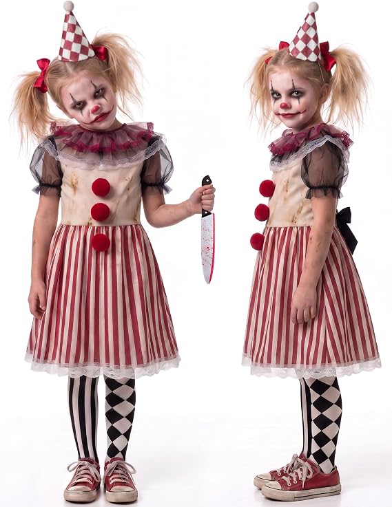 halloween scary killer clown costume when worn